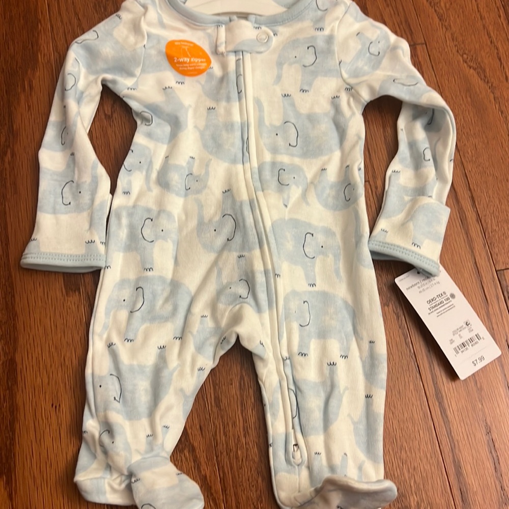 Newborn elephant Carter two way zipper one piece